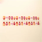 Press-On Nail Set Floral Acrylic Easy Application & Removable