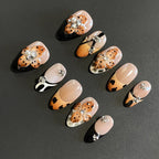 Press-On Nail Set Floral Acrylic Multiple Sizes