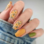Press-On Nail Set Floral Acrylic Reusable