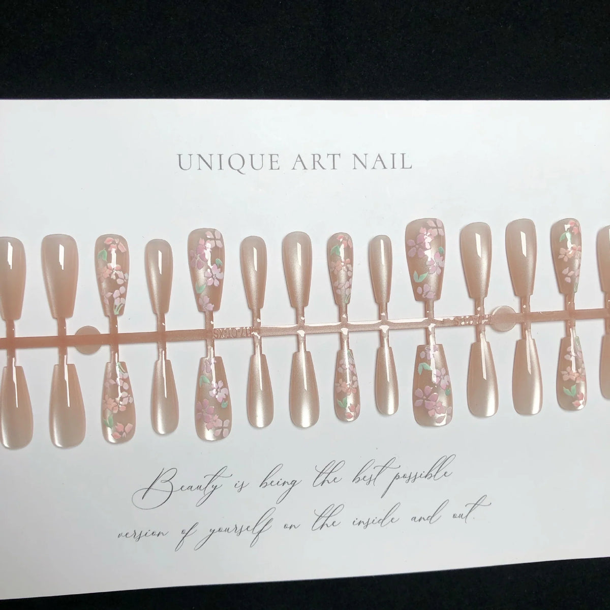 Press-On Nail Set Floral Acrylic Reusable