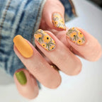 Press-On Nail Set Floral Acrylic Reusable