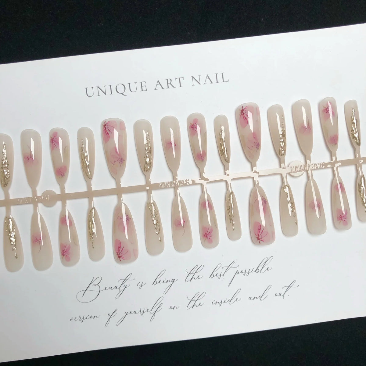 Press-On Nail Set Floral Acrylic Reusable