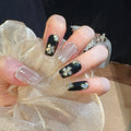 Press-On Nail Set Floral Adhesive & Reusable