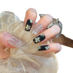 Press-On Nail Set Floral Adhesive & Reusable