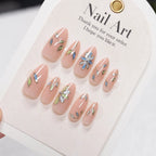 Press-On Nail Set Floral Almond Peel & Press