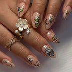 Press-On Nail Set Floral Almond Peel & Press