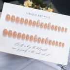 Press-On Nail Set Floral Almond Reusable