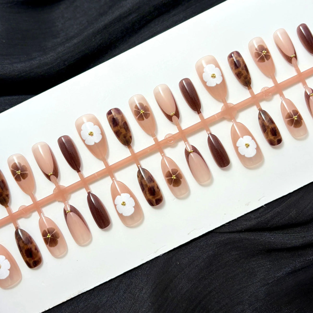 Press-On Nail Set Floral & Animal Designs Easy Application