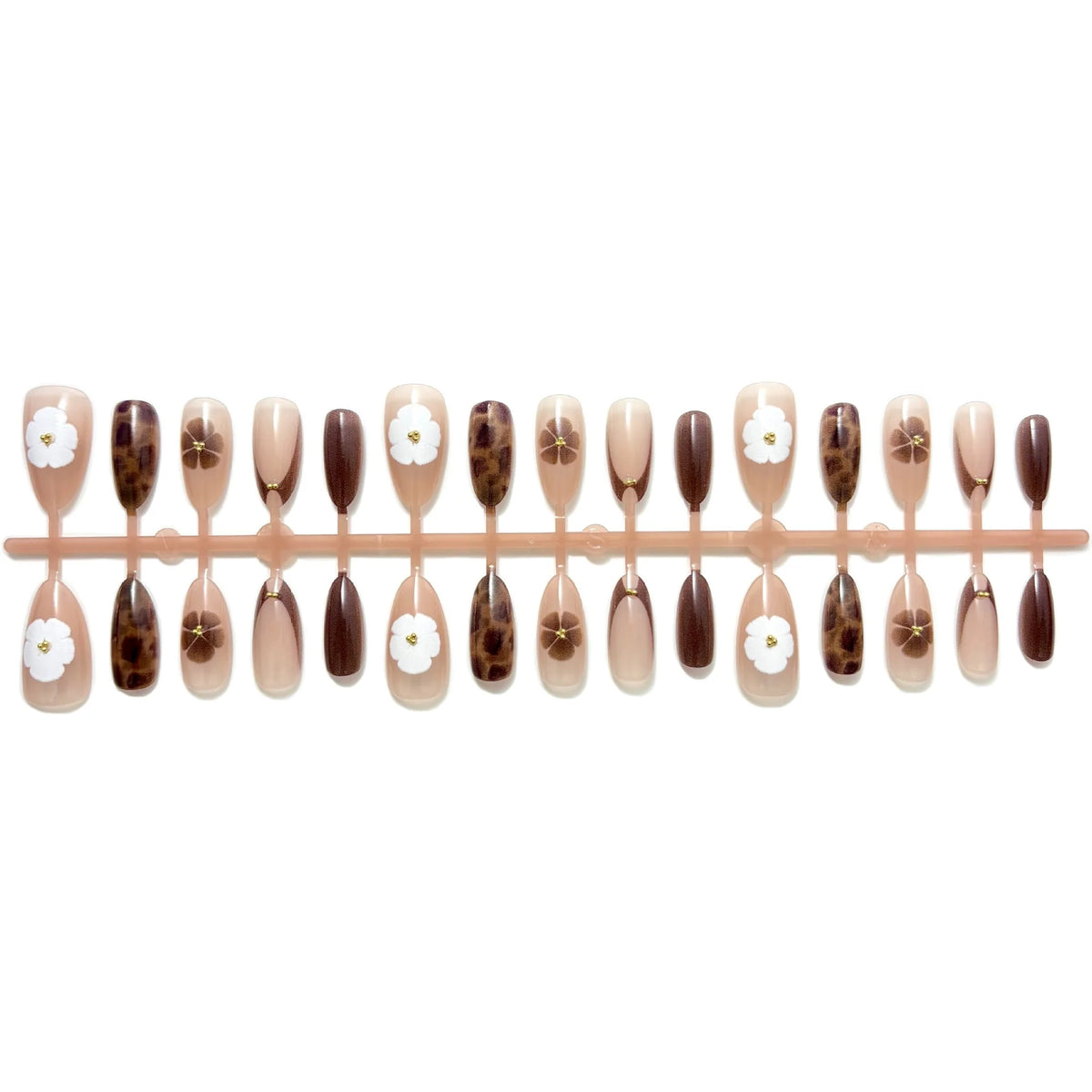 Press-On Nail Set Floral & Animal Designs Easy Application