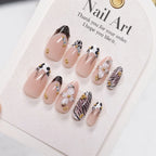 Press-On Nail Set Floral & Animal Print Salon-Quality