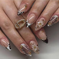 Press-On Nail Set Floral & Animal Print Salon-Quality
