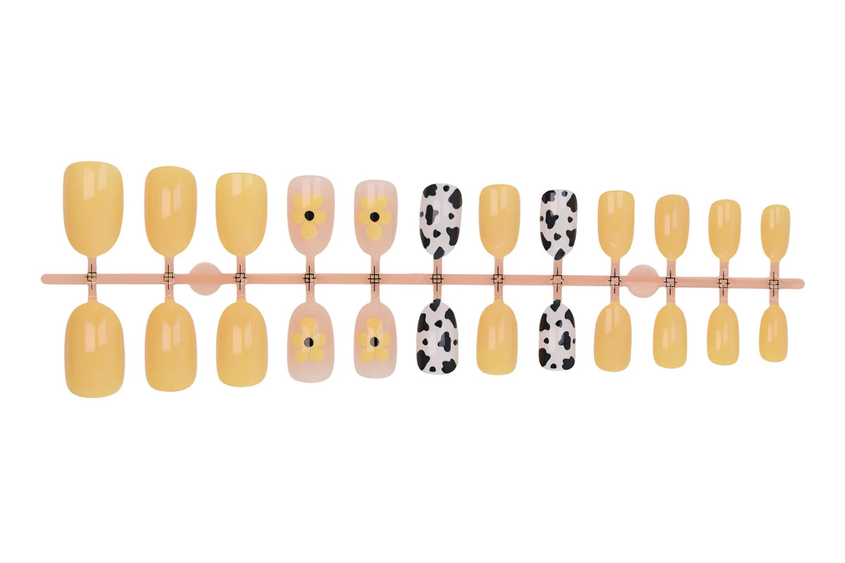 Press-On Nail Set Floral & Animal Prints Long-Lasting Wear