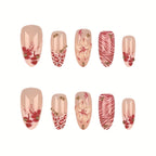 Press-On Nail Set Floral Art & Easy Application