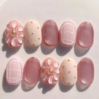 Press-On Nail Set Floral Art Easy Application