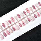 Press-On Nail Set Floral Art Easy Application