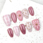 Press-On Nail Set Floral Art Easy Application