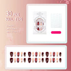 Press-On Nail Set Floral Art Easy Application