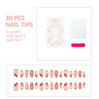 Press-On Nail Set Floral Art & Easy Application