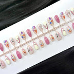 Press-On Nail Set Floral Art Easy Application & Comfortable Fit