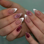 Press-On Nail Set Floral Art Easy Application & Long-Lasting