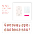 Press-On Nail Set Floral Art Easy Application & Reusable