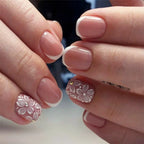 Press-On Nail Set Floral Art Easy Apply & Remove
