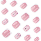 Press-On Nail Set Floral Art Easy Apply & Remove