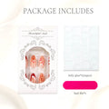 Press-On Nail Set Floral Art Jelly Glue 24 Pieces
