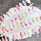 Press-On Nail Set Floral Art Long-Lasting