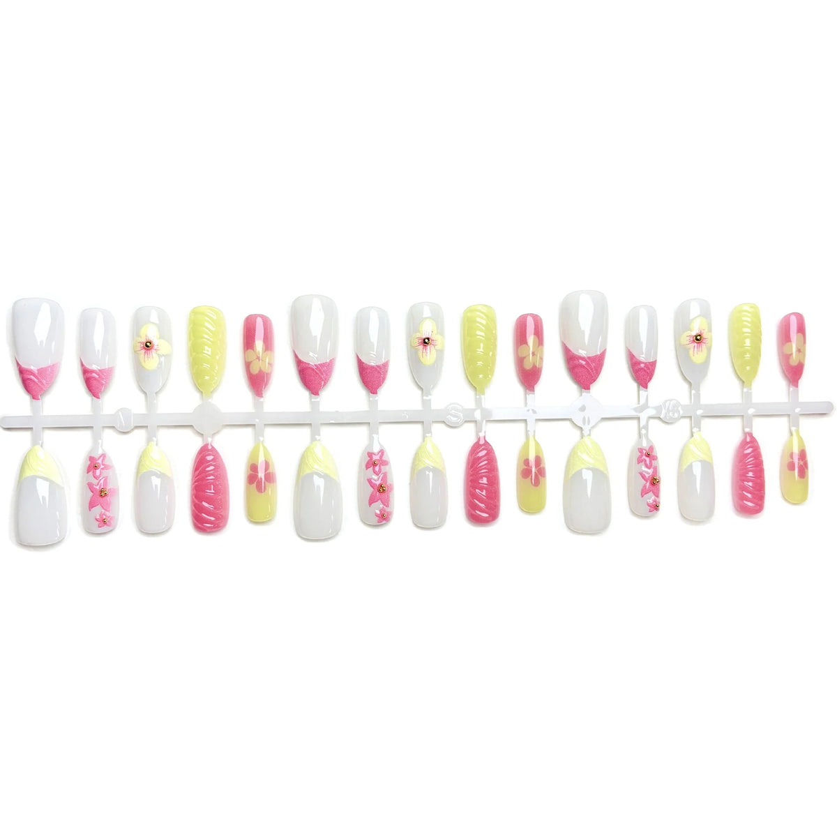 Press-On Nail Set Floral Art Long-Lasting