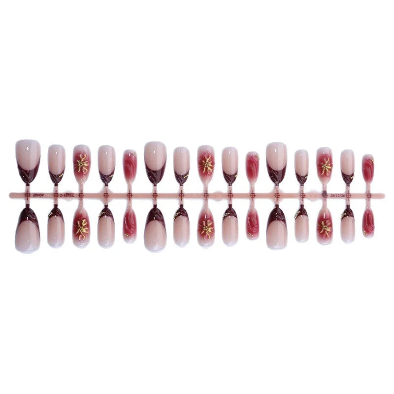 Press-On Nail Set Floral Art & Long-Lasting Wear