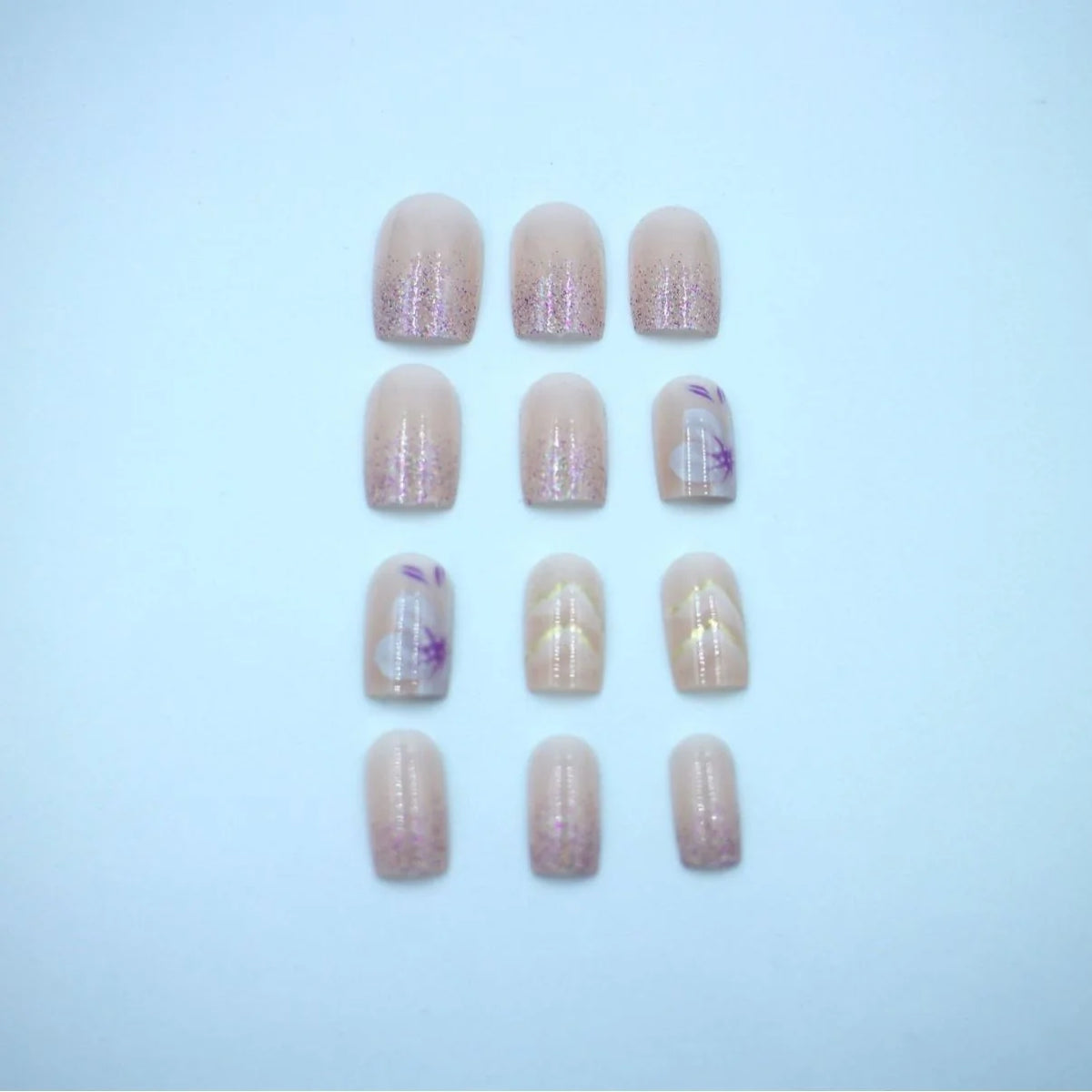 Press-On Nail Set Floral Art No-Glue