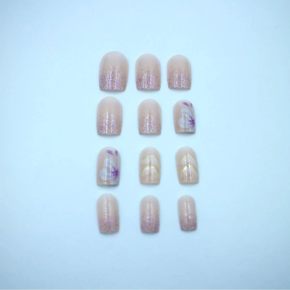 Press-On Nail Set Floral Art No-Glue