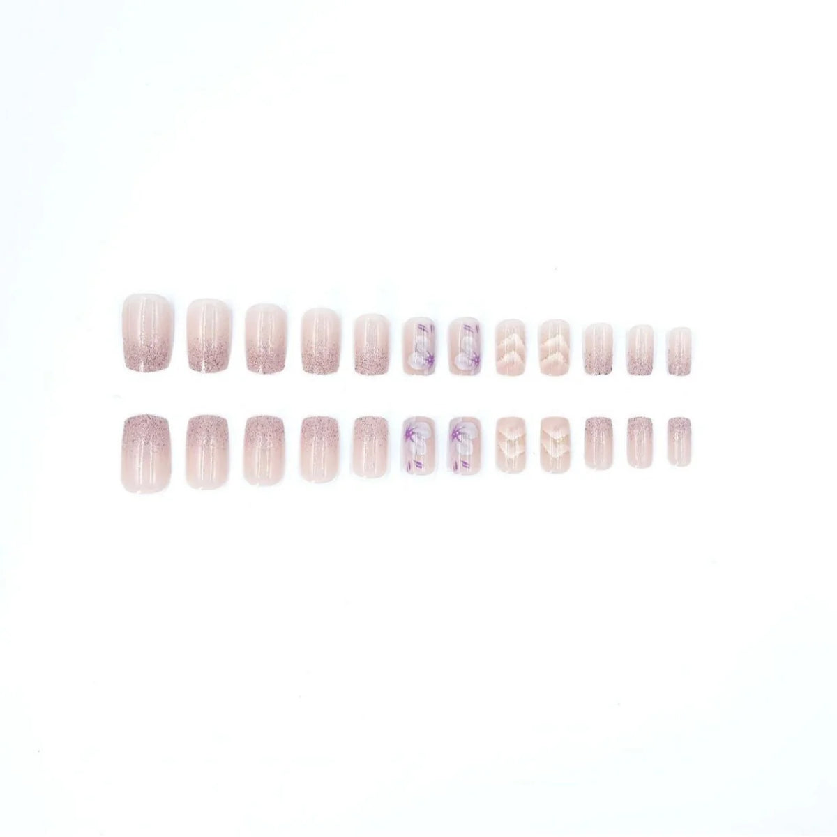 Press-On Nail Set Floral Art No-Glue