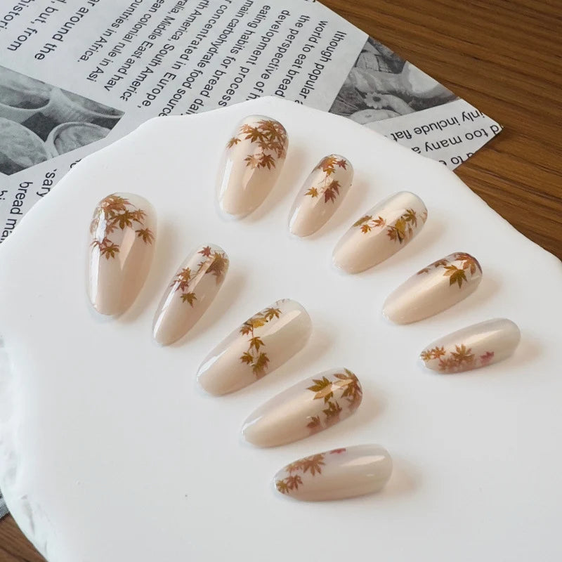 Press-On Nail Set Floral Art Peel-And-Stick Gentle Removal