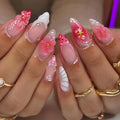 Press-On Nail Set Floral Art Quick Application Comfort Fit