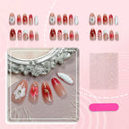 Press-On Nail Set Floral Art Quick Application Comfort Fit