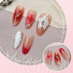 Press-On Nail Set Floral Art Quick Application Comfort Fit