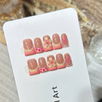 Press-On Nail Set Floral Art Reusable & Long-Lasting