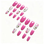 Press-On Nail Set Floral & Bee Design Long-Lasting Shine