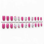 Press-On Nail Set Floral & Bee Design Long-Lasting Shine