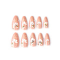 Press-On Nail Set Floral & Bee Design Reusable