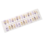 Press-On Nail Set Floral & Bee Design Self-Adhesive Non-Toxic