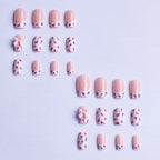 Press-On Nail Set Floral & Bow Design Easy Application