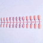 Press-On Nail Set Floral & Bow Design Easy Application