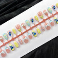 Press-On Nail Set Floral & Bow Designs Peel-And-Stick