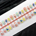 Press-On Nail Set Floral & Bow Designs Peel-And-Stick
