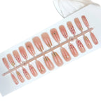 Press-On Nail Set Floral & Bow Embellishments 30-Piece Peel-And-Stick