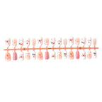 Press-On Nail Set Floral & Bow Transparent Base