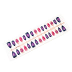 Press-On Nail Set Floral Bubble Design Durable Glossy Finish